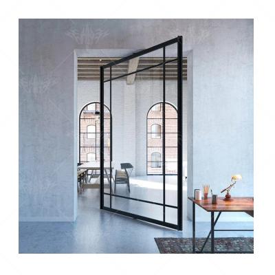 China Sound Insulation Modern style Interior revolving aluminium glass pivot doors for sale