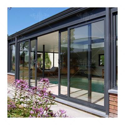 China Sound Insulation Thermal Break Double Large Glass Aluminum Sliding Door Aluminium Sliding Windows and Doors for sale