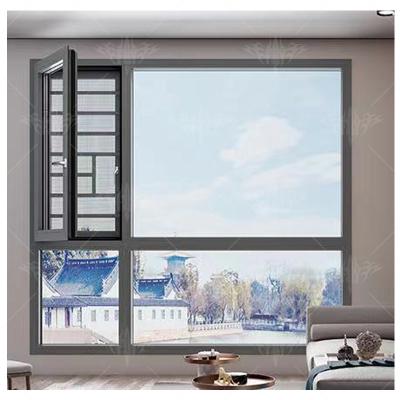 China Magnetic Screen High quality double glass aluminum casement windows aluminum sliding window casement glass for sale