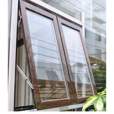 China Magnetic Screen Exterior Aluminum Awning Window Tempered Glass Awning Window Windproof Window Canopy Awning for sale