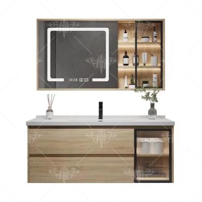 China Environmental Friendly Black Gloss Bathroom Cabinet Set Cabinet Basin Bathroom Vanity With Mirror for sale