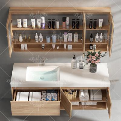 China Environmental Friendly Cheap Price Bathroom Storage Cabinet Skin Bathroom Cabinet Easy Clean Bathroom Cabinet Wash Basin for sale