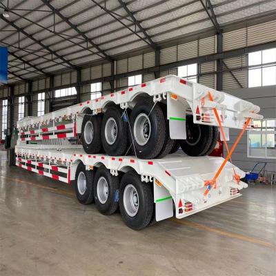 China 4 axles large-tonnage excavator hydraulic convenient transport truck trailer 3 low gooseneck chassis lowbed semi trailer truck for sale