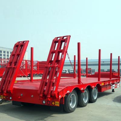 China BERKLEY Excavator Lowbed Trailer 3 truck trailer 4 axle lowboy loader 50 60 ton gooseneck bed low lowbed semi truck trailer for sale for sale