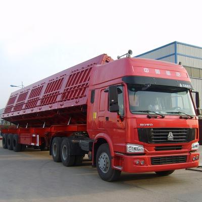 China Truck Trailer BERKLEY 2 3 4 Axle 30cbm 40cbm Agriculture Transport Side Tipper Trailers Dump Trailer Side Dumping Semi Trailer For Sale for sale