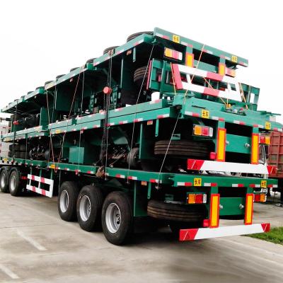 China BERKLEY 3 Axle Truck Trailer 40ft Haulage Cargo Flat Bed Haulage Container Flat Bed Trailer Semi Truck Trailers for sale