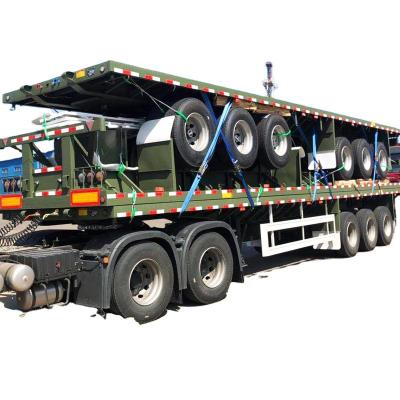 China BERKLEY TIR Axle Truck Trailer 40ft 40ft Cargo Trailer Container Carrier Semi Flatbed Truck Trailer For Sale for sale