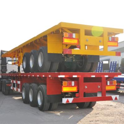 China Truck Trailer BERKLEY Factory Price Customize 12m 3 Axles 20ft Container Chassis Flat Bed Semi Trailer 40ft 40ft for sale