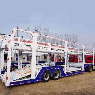 China BERKLEY 3 Ton 13 Ton 4 Axle 8 Car Truck Trailer Stainless Steel Transport Car Vehicle Trailer Transport Semi Truck Trailer For Sale for sale