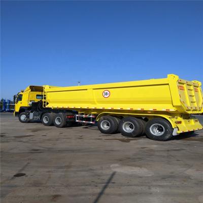 China BERKLEY 3 4 Axle Stone Sand Transport Farm Truck Trailer End Dump Truck Trailer U-shape Tipper Semi Trailer for sale