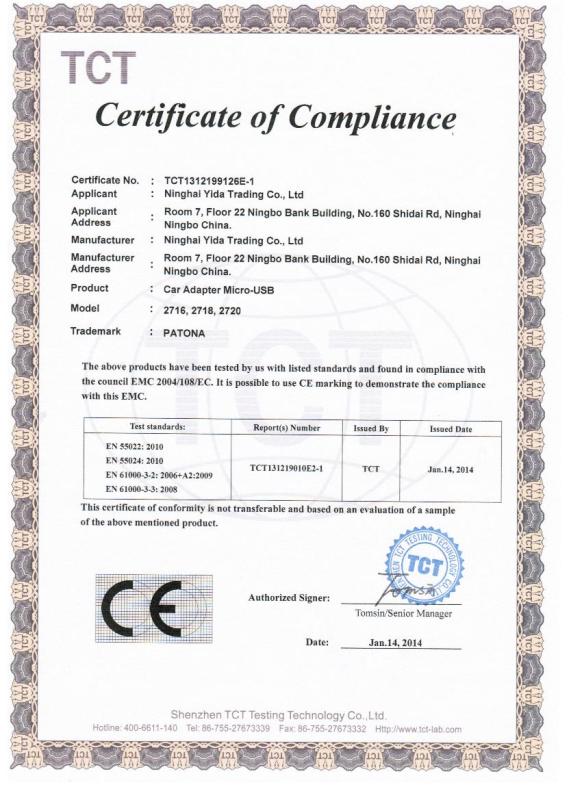 CE - Ninghai Yida Trading Co., Ltd.