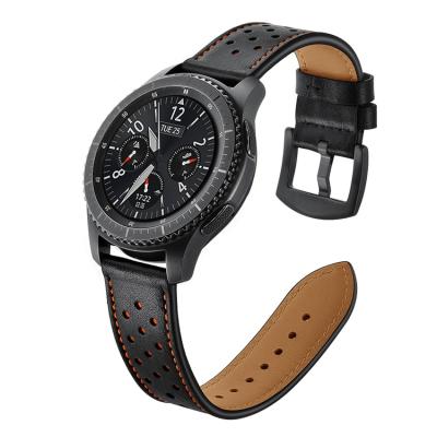 China Genuine Leather Handmade 22mm Leather Watch Band Strap Replacement For Samsung Galaxy Watch 46mm Gear S3 for sale