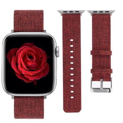 China 38mm 40mm 42mm Canvas Watch Band Non-Specific 44mm Woven Nylon Strap For Apple Watch Series 1 2 3 4 for sale