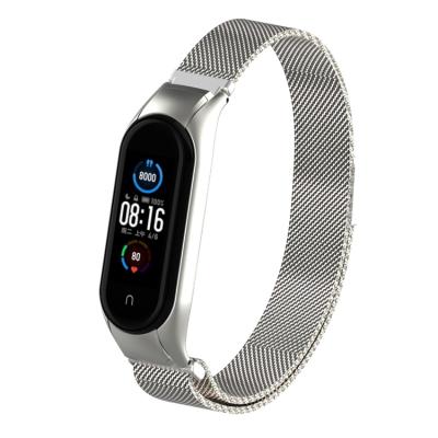 China Stainless Steel Stainless Steel Buckle Watch Band Strap Milanese Strap For Xiaomi MI Band 5 Miband 5 for sale