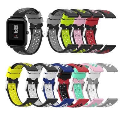 China 20mm Silicone Rubber Watch Band Strap Rubber Straps For Amazfit BIP/42mm GTR/GTS (A1913) for sale