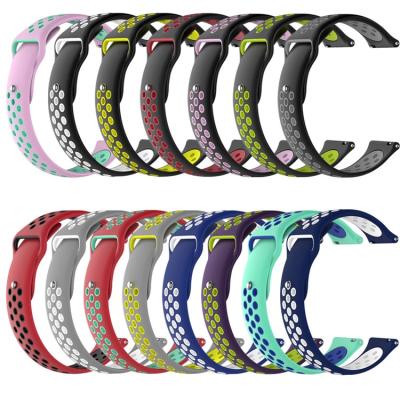 China 22mm dual color silicone rubber watch band rubber strap for Amazfit step / stratos 2 / stratos 2s for sale