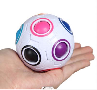 China Wholesale Rainbow Decompression Ball Pressure Football Color Rainbow Gifts Toy Anti Stress Restless Toy Creative Magic Restless Jigsaw Ball Square for sale