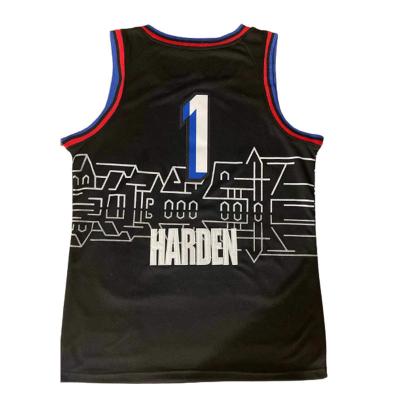 China 1 James Harden Sixer City Edition Black Basketball Shirts 76er Sports Uniform Antibacterial Shirts Cheap Jersey for sale