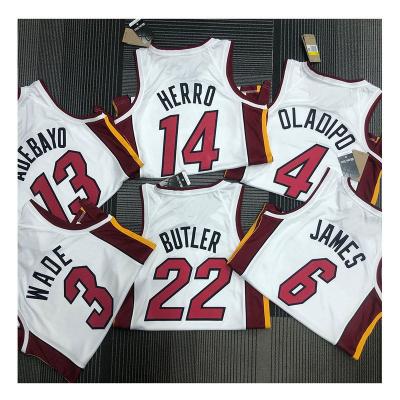 China 3 James Wear Antibacterial Shirts 13 Bam Adebayo Sports 22 Jimmy Butler Uniform Dwyane Wade Basketball Jerseys White Heat 2021 22 for sale