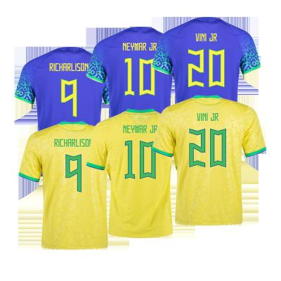 China Shirts & Top 10 JR Men's JR Soccer Uniform Wear Richarlision 20 Neymar Vini Brazil Soccer Jersey 2022 Home Shirts National 9 Away for sale