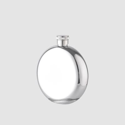 China Factory direct modern custom logo 5 ounce 304 stainless steel whiskey pocket silver round flask for sale