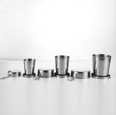 China Wholesale Disposable Metal Stainless Steel Shot Glass Collapsible Camping Mug for sale