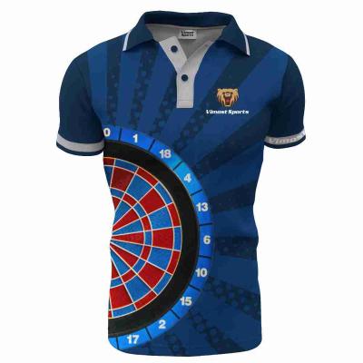 China Custom Wholesale Hot Sale Darts Shirt Sublimation Printing OEM Darts Polo Shirt S/M/L/XL/2XL/3XL/4XL/5XL Buttons 1/4 Zipper Darts Polo Shirt shirt 2 for sale