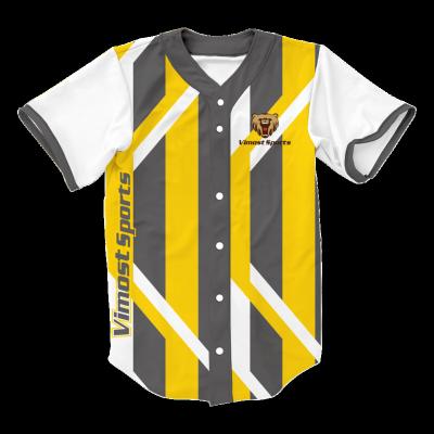 China Latest Design Breathable Custom Men's OEM Baseball Jersey Fashionable Buttons Full Down Baseball Uniforms Youth Baseball Jersey for sale