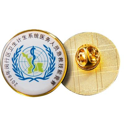 China Europe Lapel Pins Custom Trademark Metal Badge Enamel Lapel Pin Manufacturer Butterfly Clutch Gold Plated Brooch Lapel Pin for sale