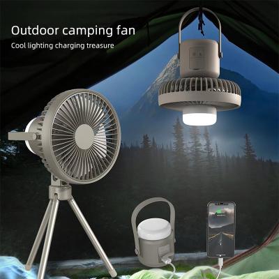 China Leisure Fishing 10000 Mah Air Cool Rechargeable Outdoor Camping Tripod Fan With Led Light for sale