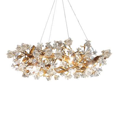 China Contemporary unique design elegance luxury modern hotel project brass chandelier for living room hotel villa for sale