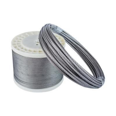 China Factory Wholesale 304/316 5mm Stainless Steel 7x19 Wire Rope Manufacturing Wire Rope for Crane Rope Heavy Duty Steel Wire for sale