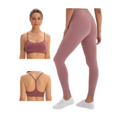 China Wholesale Hot Sale Breathable Y Back Sports Bra Match Leggings Gym Wear Workout Activewear Women Yoga Sets for sale