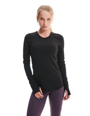 China Custom Made High Quality Active Women Breathable Fitness And Yoga Wear Autumn And Winter Yoga Tops Long Sleeve Tee for sale