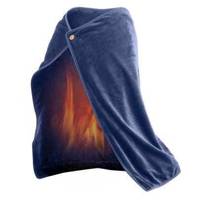 China New Hotel Heated Shawl Electric Warm Blanket Coral Fleece Plush 3 USB Heater Gear Adjust Temperature Large Winter Zipper Washable for sale