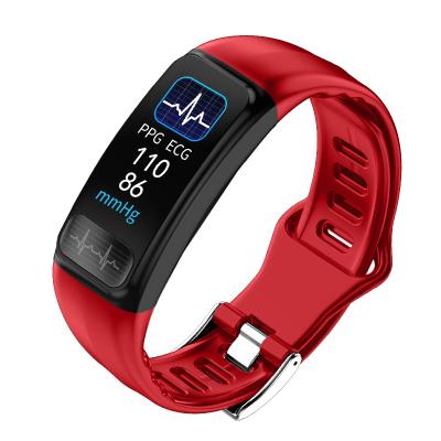 China New Arrival Smart Band P12 Waterproof IP67 With 0.96 Inch Color Screen Weather Forecast Heart Rate Monitor Chest Strap Fitness ECG Blood Oxygen for sale