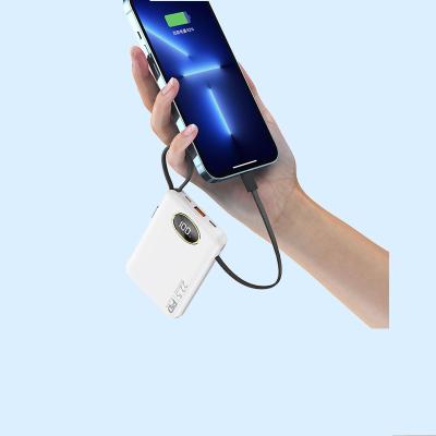 China Portable LED Display Mini 12V 1.5A Factory Outlet Battery Charger Power Bank 20000mah Phone Quantity Led Display With Cable for sale