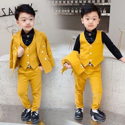 China 2021 formal boys and children fall/winter gentleman suit performance dress coat vest pants three-piece suit for sale