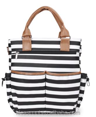 China 2017 Purpose Baby Diaper Bag Multifunctional Striped Backpack Mama Backpack Island Diaper Bag Organizer for sale