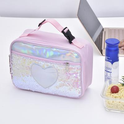 China Other Pearl Sequins Lunch Bag For Kids Kids Lunch Box Bag Custom Selling Lunch Box Kids Bag for sale