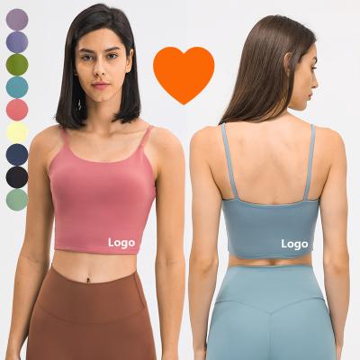 China C5238 Lulu Breathable Gym Wear Womens Apparel Gym Yoga Tank Crop Tops Active Workout Full Suite Quick Dry Padded Yoga Bra for sale