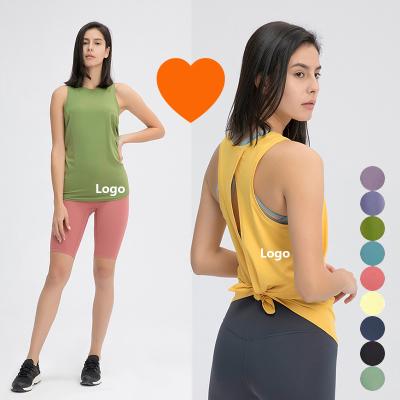 China S2027 Lulu Plus Size Breathable Sleeveless Hollow Out Workout Tops Yoga Vest Gym Wear Womens Womens Tank Top for sale