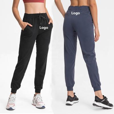 China DP022 Women Summer Breathable Joggers Pants Breathable Soft Comfortable Lounge Pants With Yoga High Pants Yoga Leggings Pockets Waist Trousers for sale