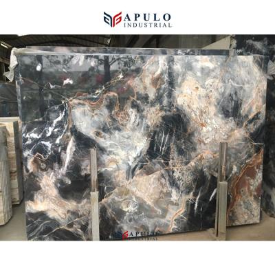 China Modern High Quality Apulo Stone Brazil Brown Decorative Marble With Gold Veins Angola Gold Venetian Marble Slab For Floor And Wall for sale