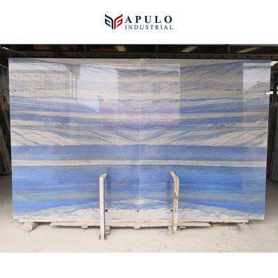 China Modern Blue Azul Macaubas Marble From Brazil Bolivian Blue Ocean Quartzite Light Blue Veins Namibia And White Macauba Floor Tiles for sale