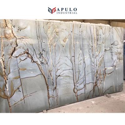 China Factory Price Free Sample Apulo Forest Blue Marble Modern Blue Tiles Suppliers Roma Blue Quartzite Marble for sale