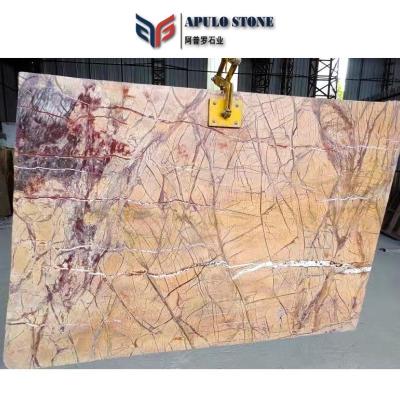 China Custom Modern Natural Irish Marble Stone Flooring Decoration Marble Tile Brown Yellow Brown Marble Slabs for sale