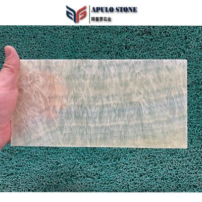 China Modern Super Thin Onyx Apulostone Ultra Glass Customized Orange Onyx Slab Ultra Thin Transparent Ultra Thin Onyx Slab Compound Marble for sale