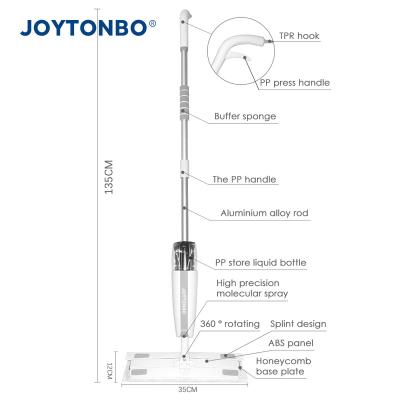 China 2021 Sustainable Plastic PP ABS TPR Sponge Spray 2 In 1 Flat Mop Floor Cleaning Mop for sale