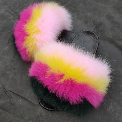 China Custom Fashion Multiple Color Fashion Trend Indoor Fur Slides For Women for sale